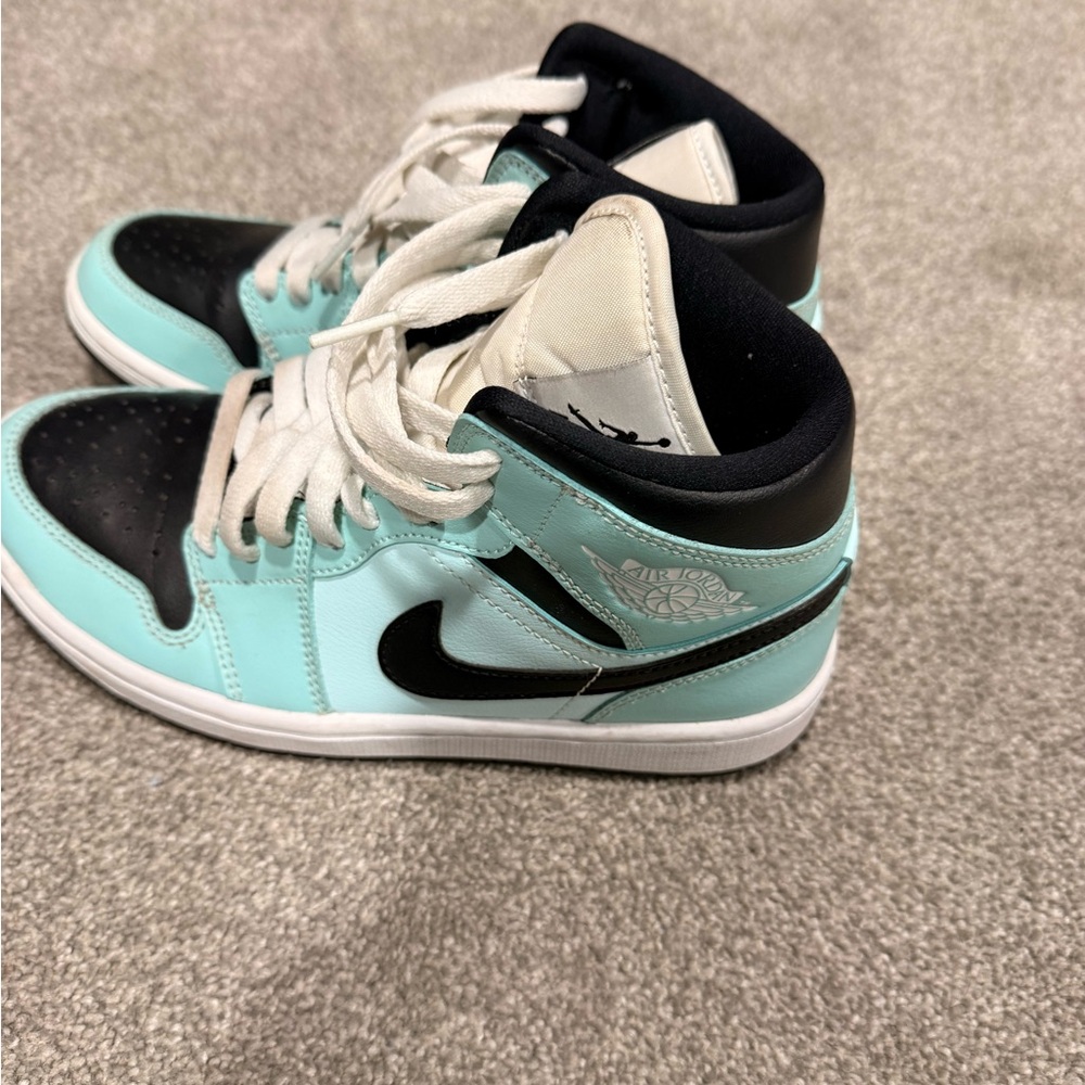 Nike Air Sneakers - Black, White, and Aqua - Picture 2 of 4